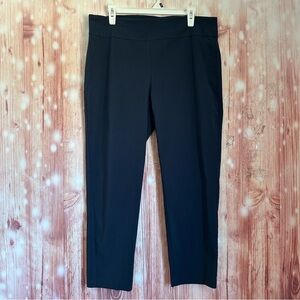 Attyre Navy Blue Wide Waistband Pull On Crop Legging Pants